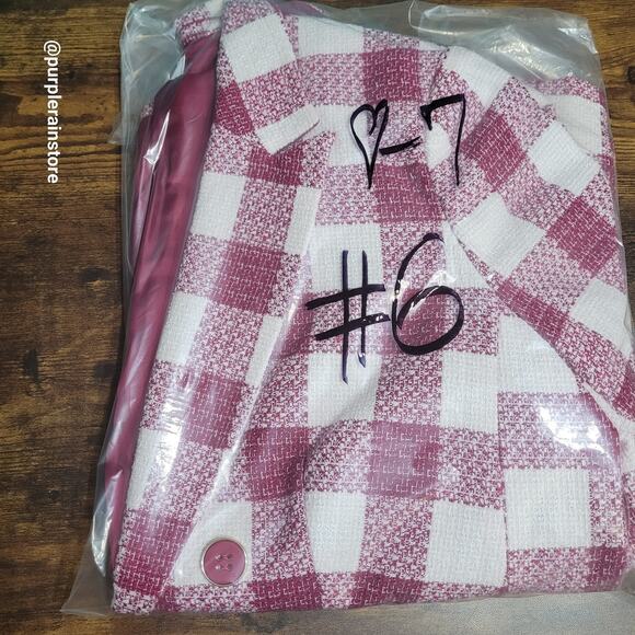 Liz Claiborne Blazer 14 P Tweed Buffalo Plaid Wool Blend Button Accents NWOT - Picture 11 of 11